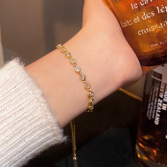 French Retro Fashion Zircon Adjustable Bracelet