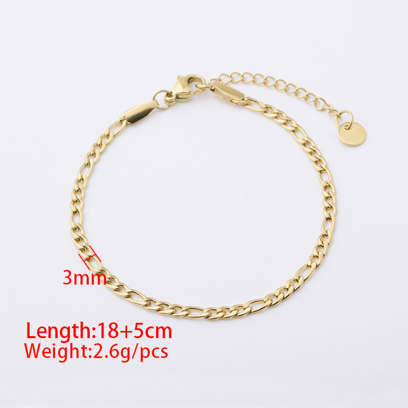 Stainless Steel Gold-plated Cuban Minimalist Stainless Steel Bracelet