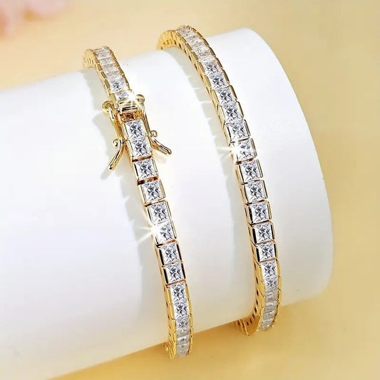 Hip Hop Bracelet Square Zircon Tennis Bracelet