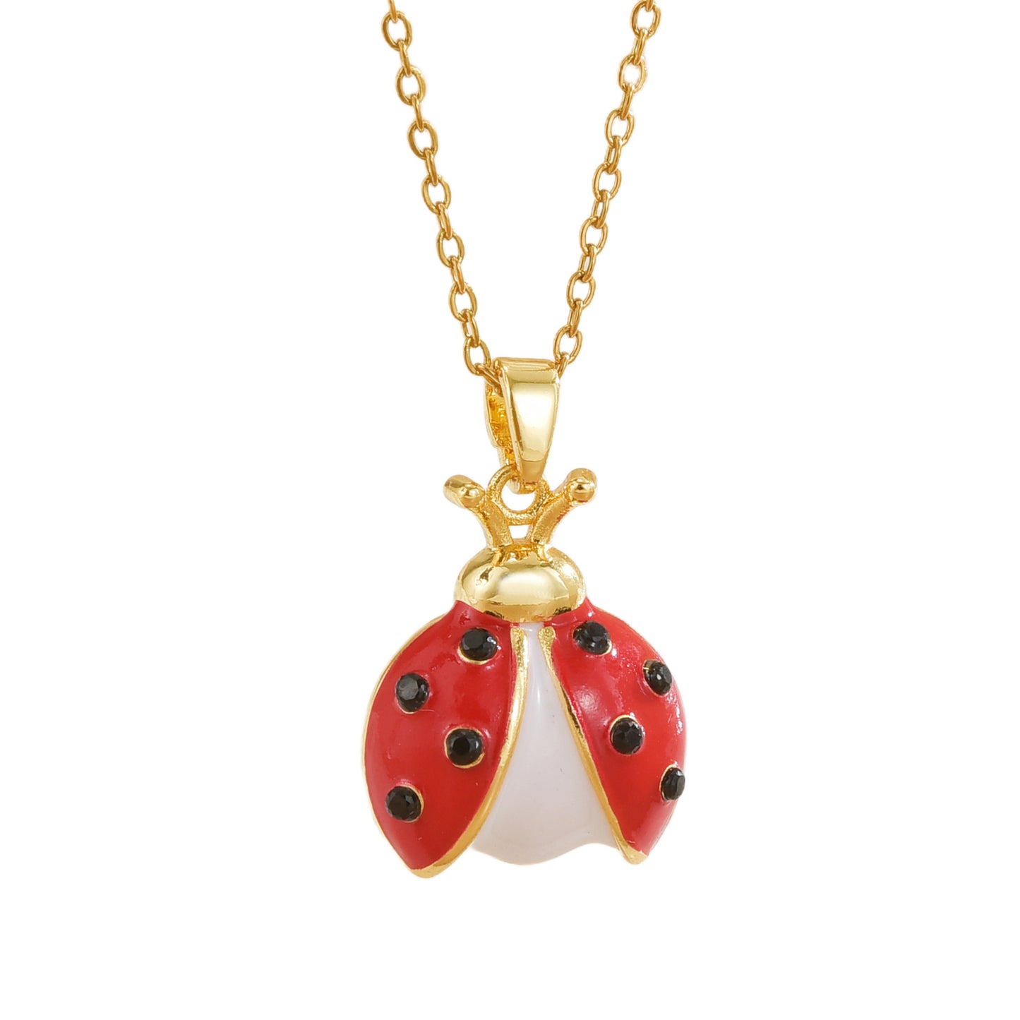 Personality Cartoon Beetle Necklace Seven-spotted Ladybug Pendant Necklace